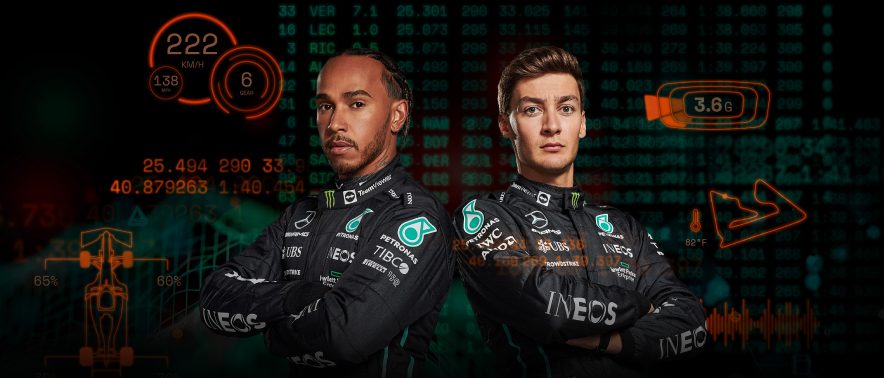 刘易斯·汉密尔顿vom梅赛德斯- amg Petronas F1车队führt仪表板-统计数据